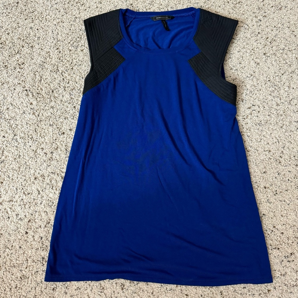 BCBGMAXAZRIA Blue + Black Blouse Size Small